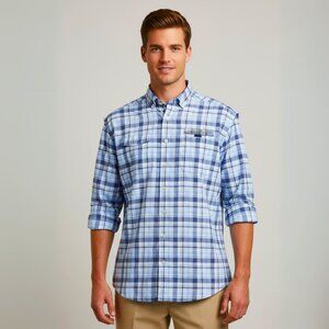 Vineyard Vines Harbor Shirt Blue Plaid Men’s Medium
